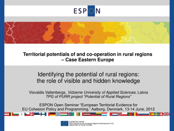 Territorial potentials of and co-operation in rural regions  – Case Eastern Europe