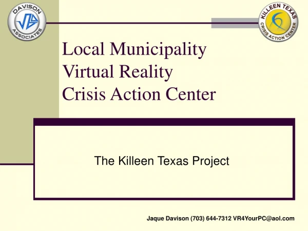 Local Municipality  Virtual Reality  Crisis Action Center