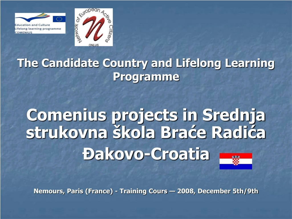 the candidate country and lifelong learning programme