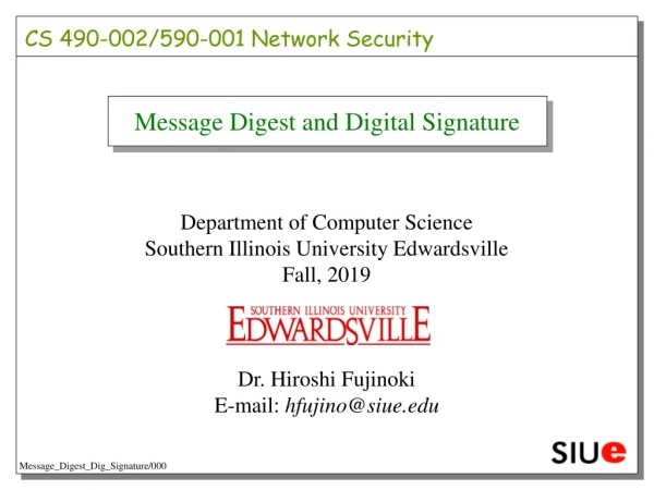 Message Digest and Digital Signature