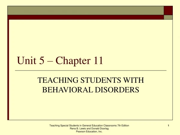 Unit 5 – Chapter 11