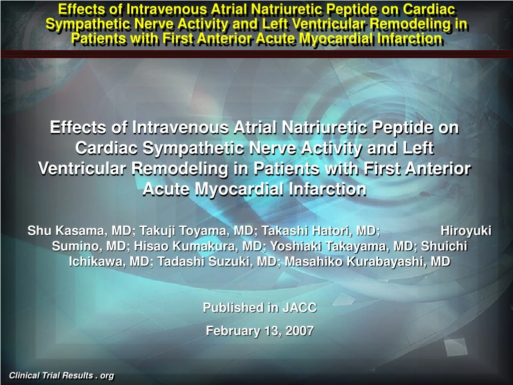 effects of intravenous atrial natriuretic peptide