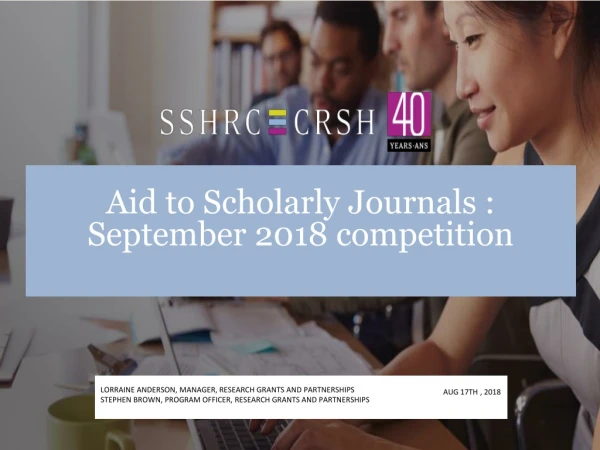 Aid to Scholarly Journals :  September 2018 competition