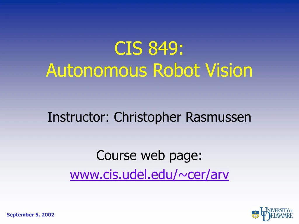 cis 849 autonomous robot vision