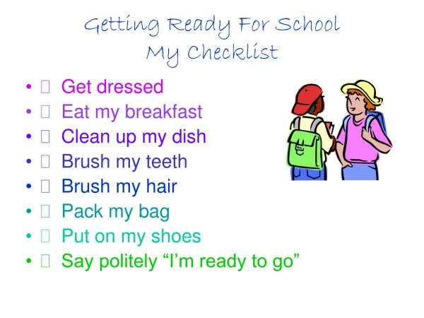 Getting Ready For School My Checklist