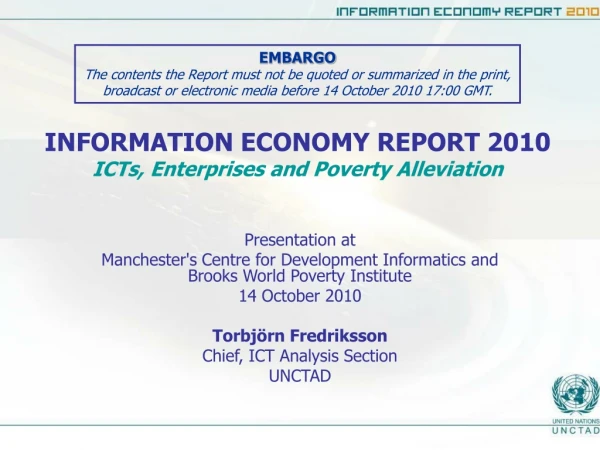 INFORMATION ECONOMY REPORT 2010 ICTs, Enterprises and Poverty Alleviation