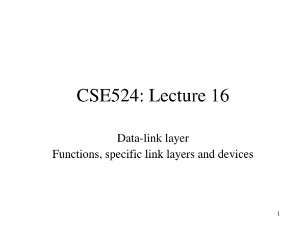 CSE524: Lecture 16