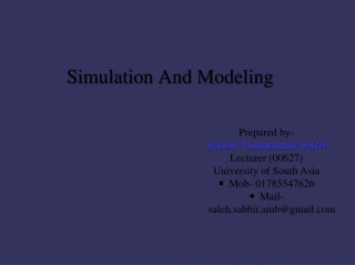 Simulation And Modeling