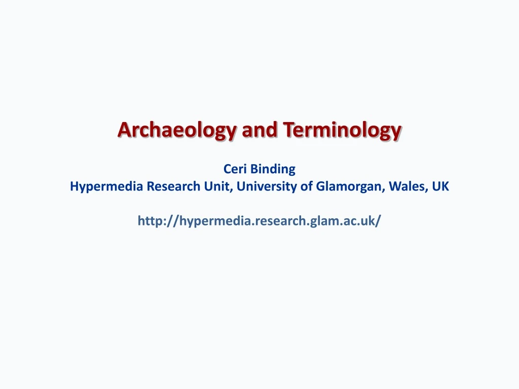 archaeology and terminology ceri binding