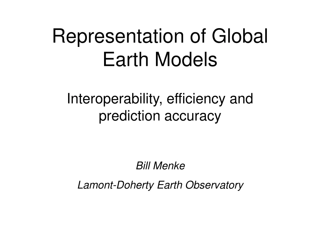 representation of global earth models