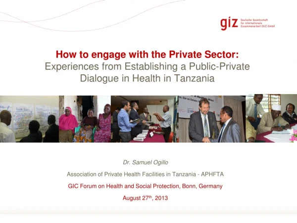 Dr. Samuel Ogillo Association of Private  Health Facilities  in  Tanzania - APHFTA