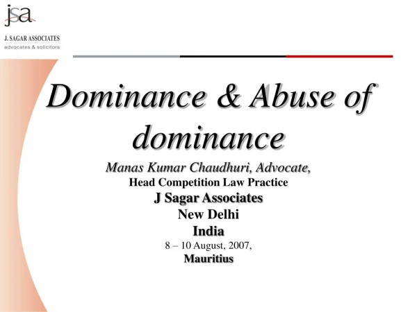 Dominance &amp; Abuse of dominance