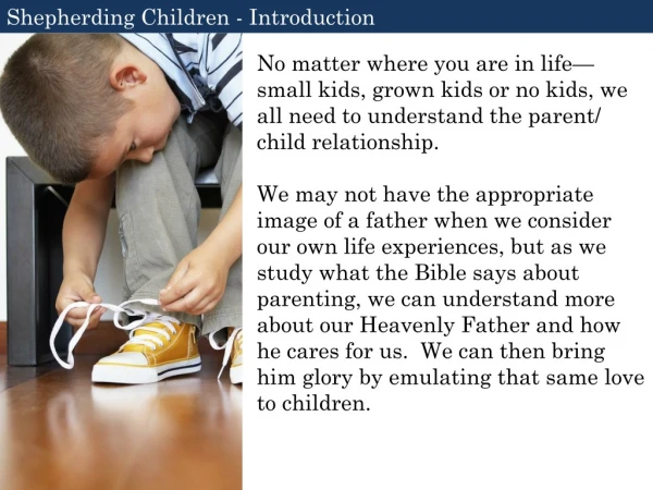 Shepherding Children - Introduction
