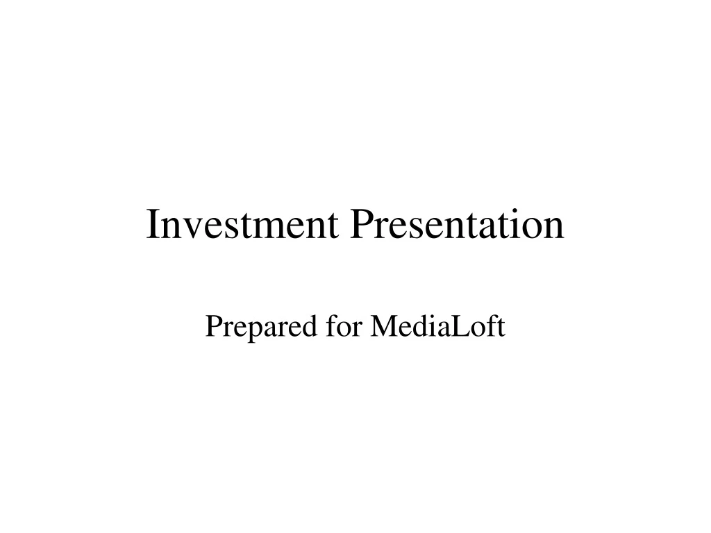 investment presentation