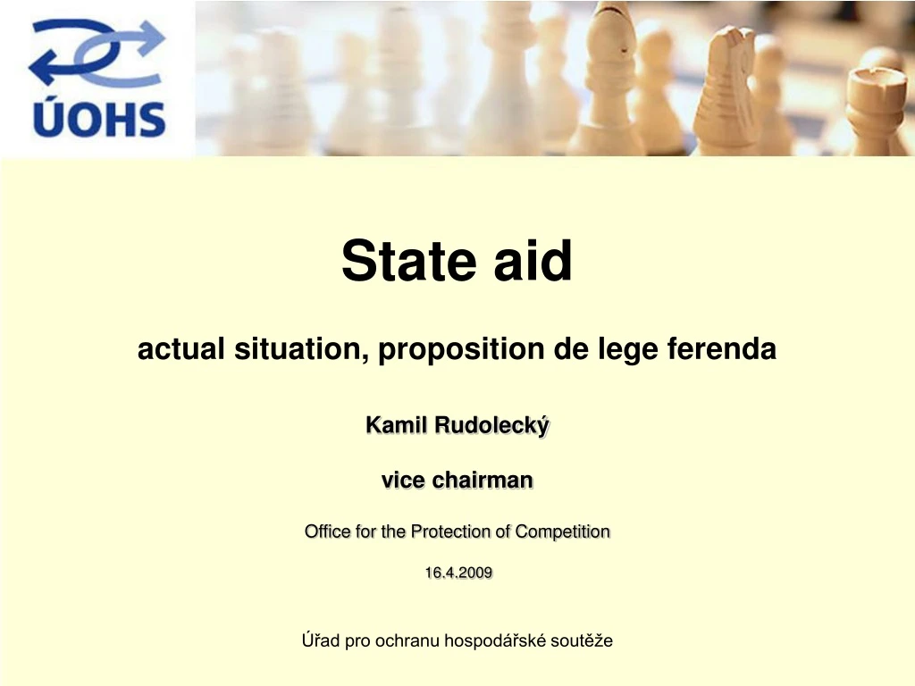 state aid actual situation proposition de lege ferenda