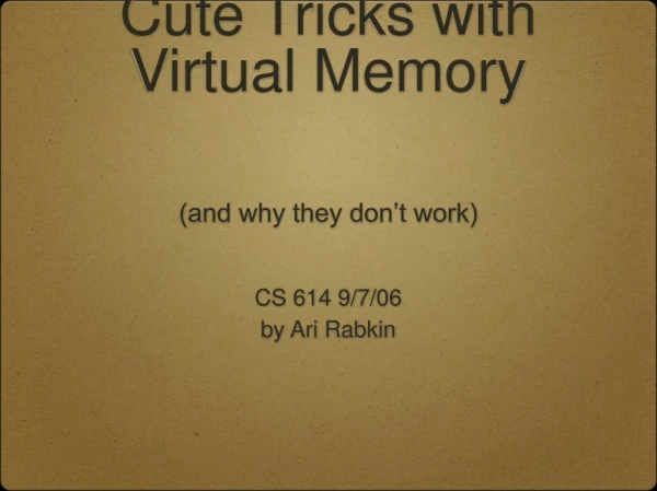 Cute Tricks with Virtual Memory