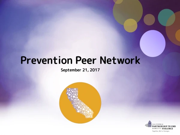 Prevention Peer Network September 21, 2017