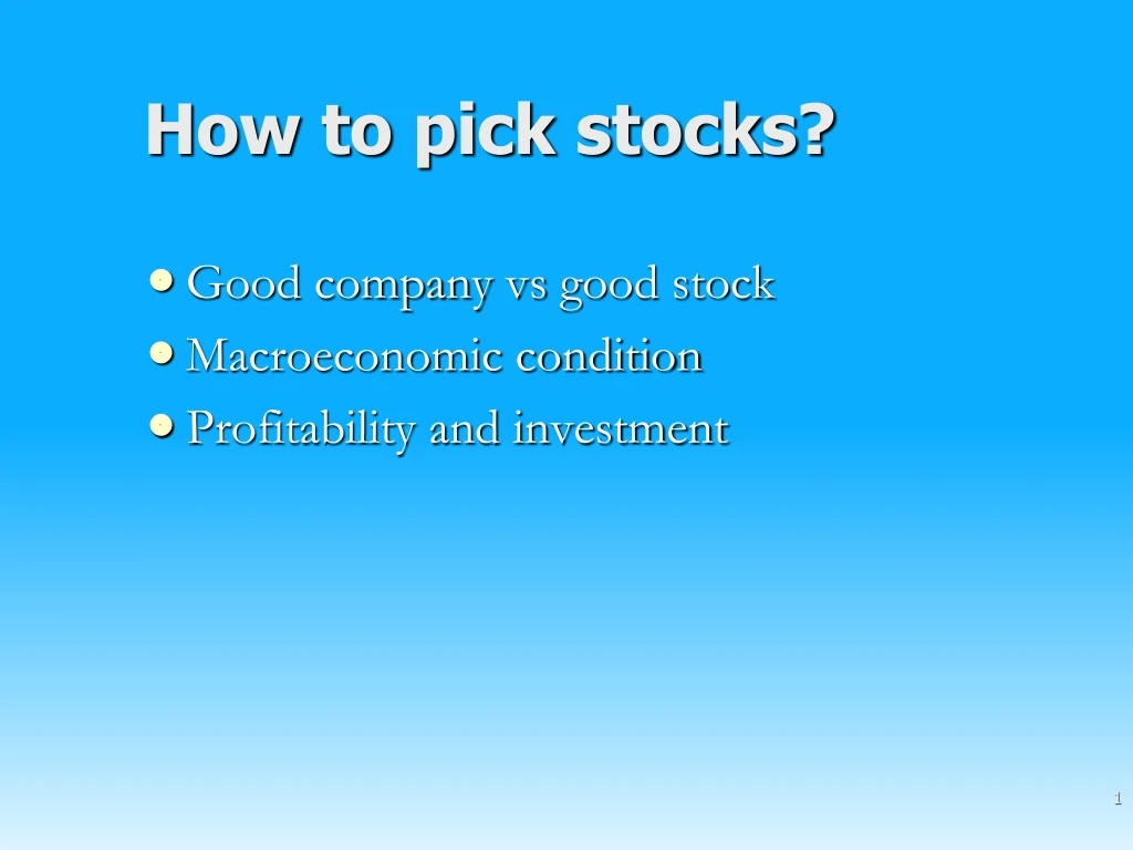 how to pick stocks