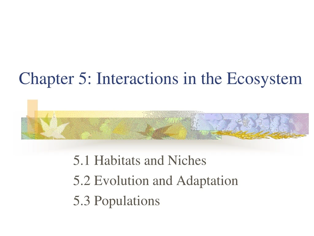 chapter 5 interactions in the ecosystem