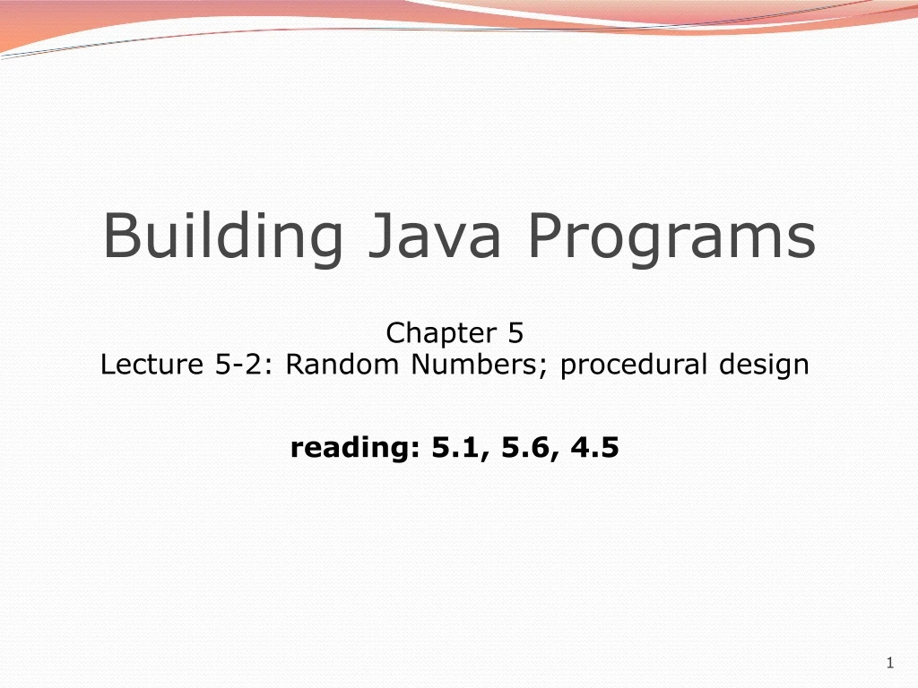 building java programs