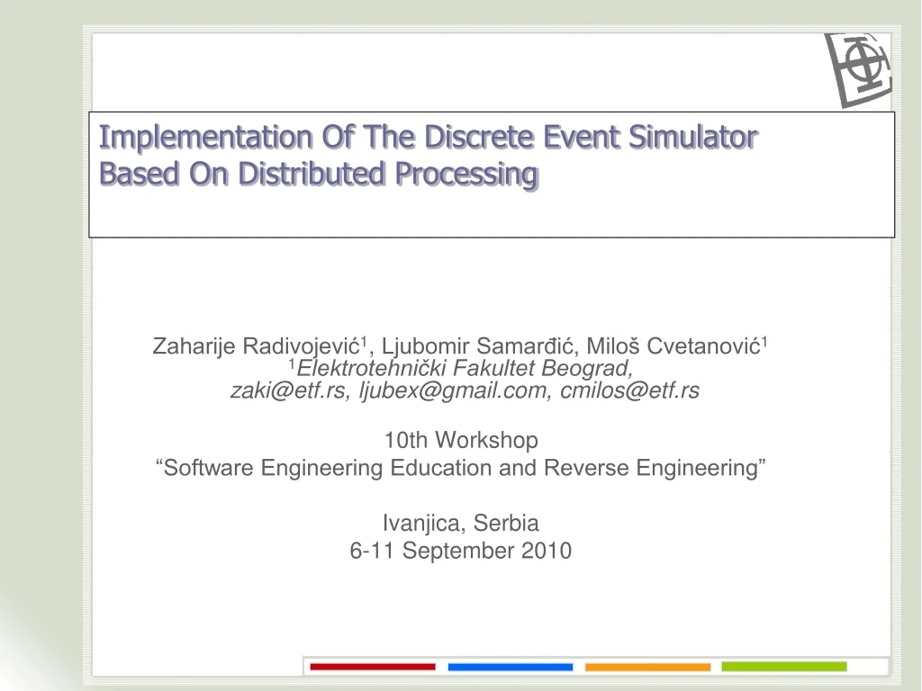 implementation of the discrete event simulator based on distributed processing