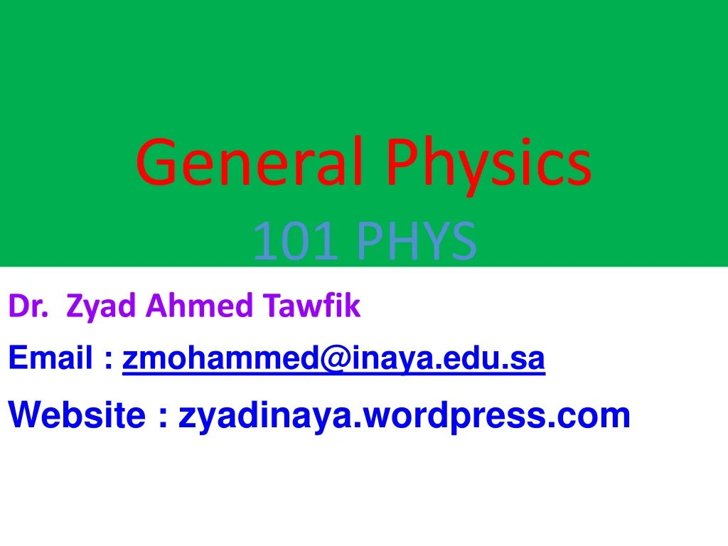 general physics 101 phys