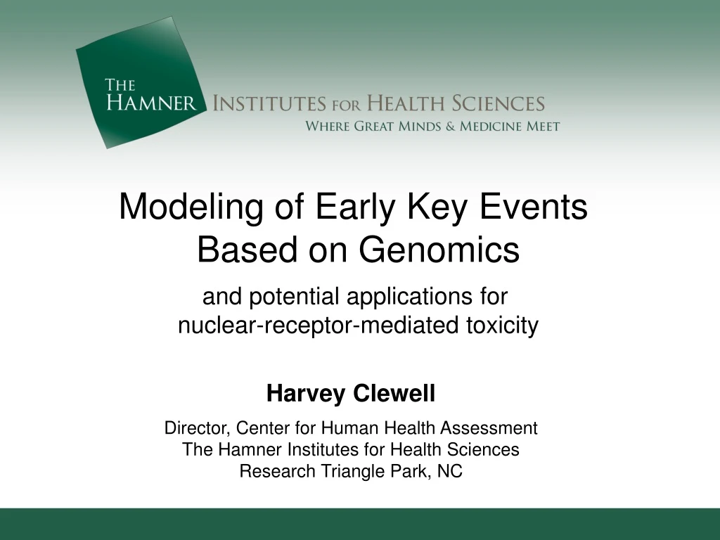 modeling of early key events based on genomics
