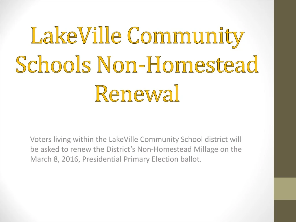 lakeville community schools non homestead renewal