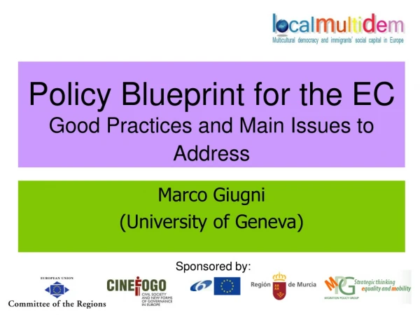 Policy Blueprint for the EC Good Practices and Main Issues to Address