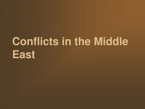 Conflicts in the Middle East