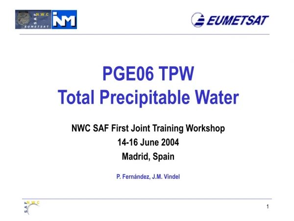 PGE06 TPW Total Precipitable Water