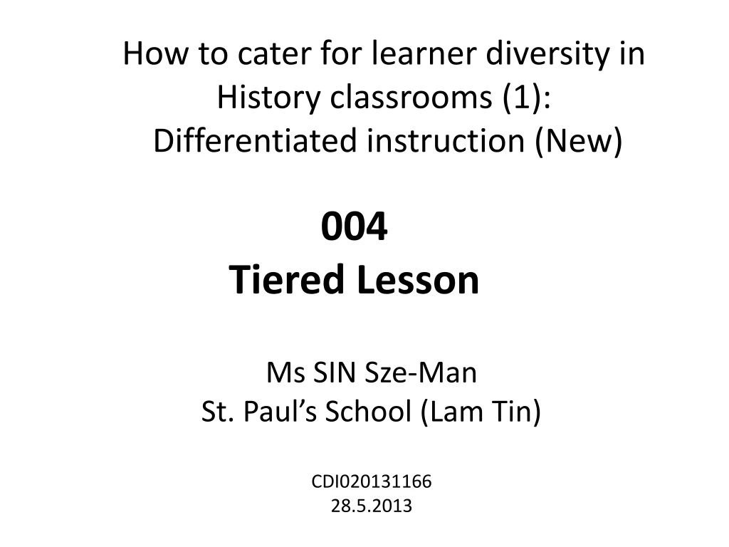 004 tiered lesson