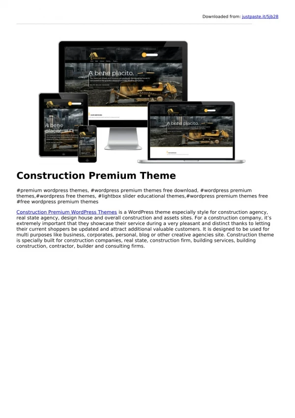 Construction Premium WordPress Theme - Weblizar