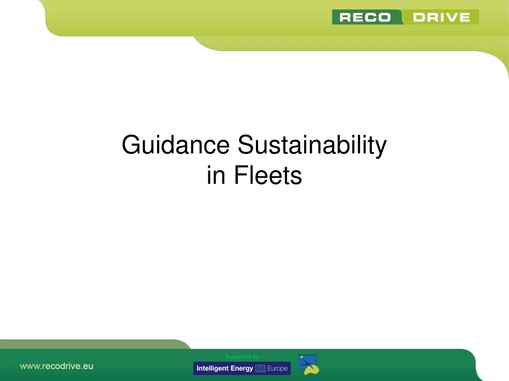 guidance sustainability in fleets