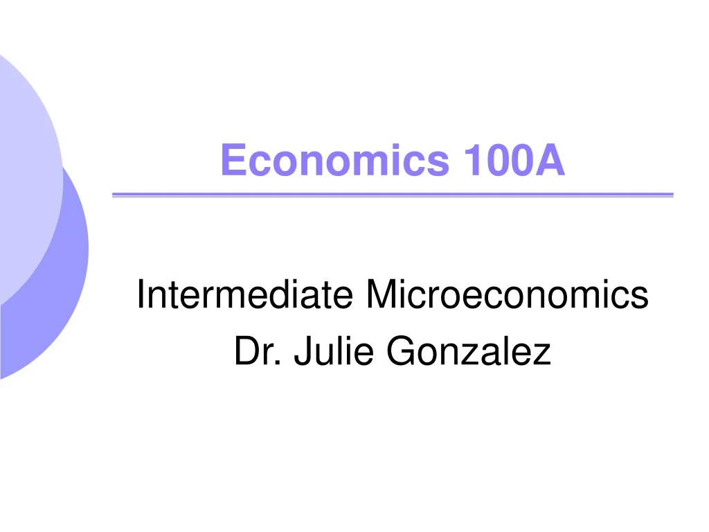 economics 100a