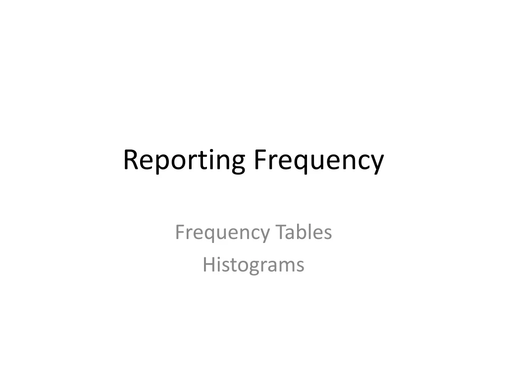 reporting frequency