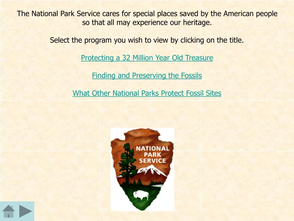 the national park service cares for special