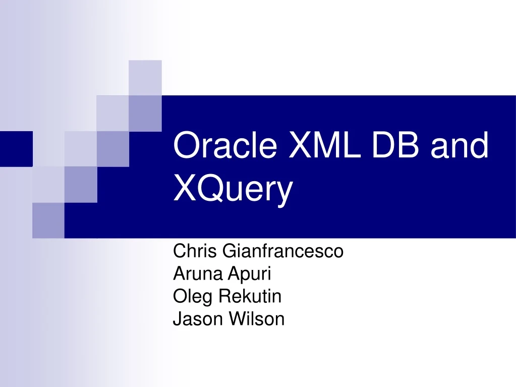 oracle xml db and xquery