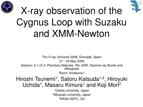 X-ray observation of the Cygnus Loop with Suzaku and XMM-Newton