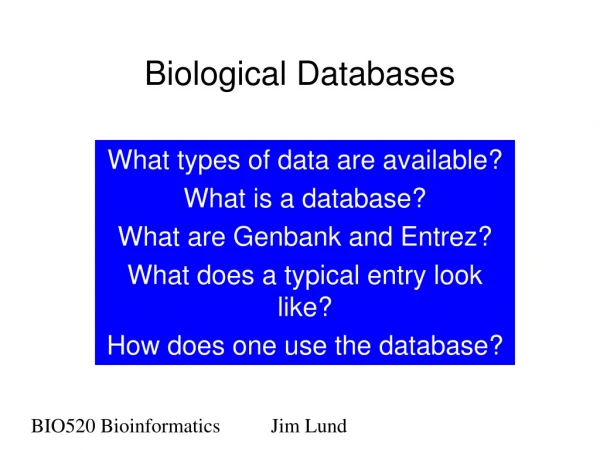 Biological Databases