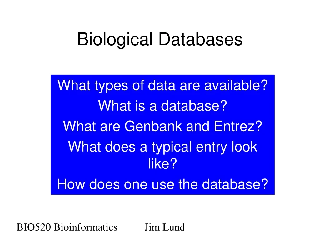 biological databases