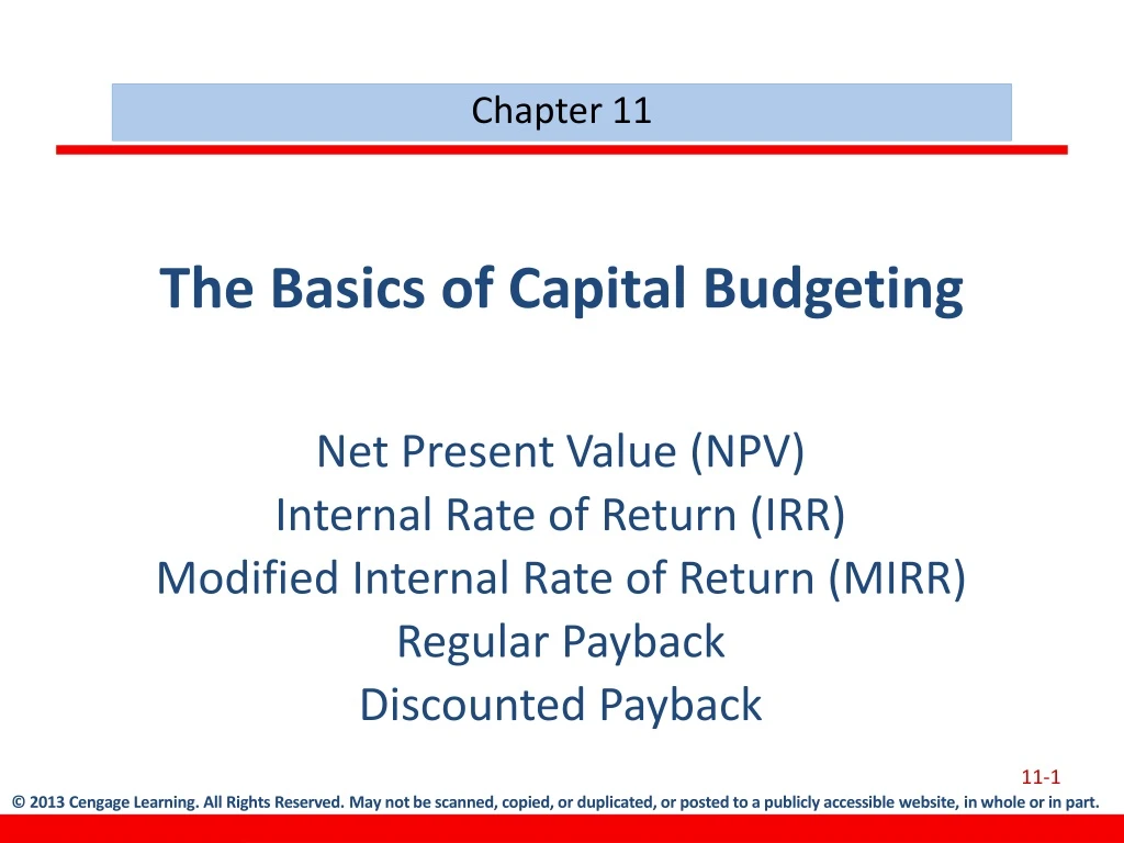 the basics of capital budgeting