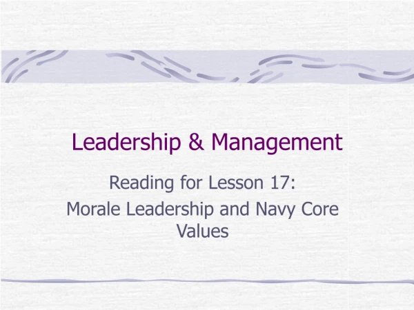 Leadership &amp; Management