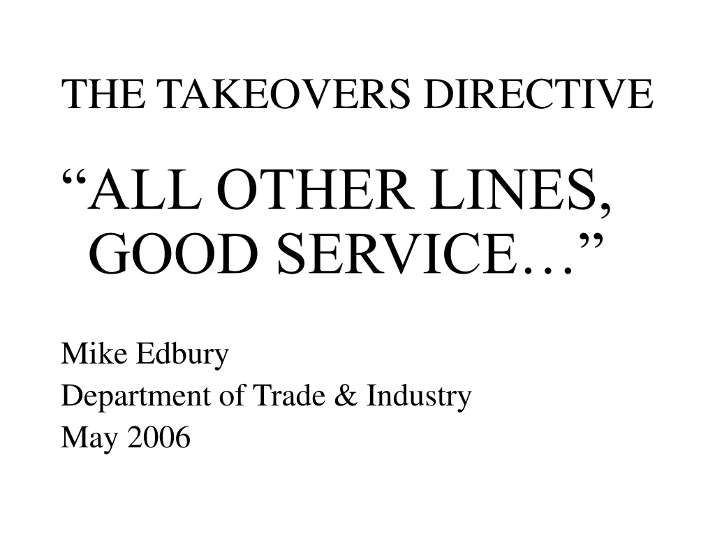 the takeovers directive