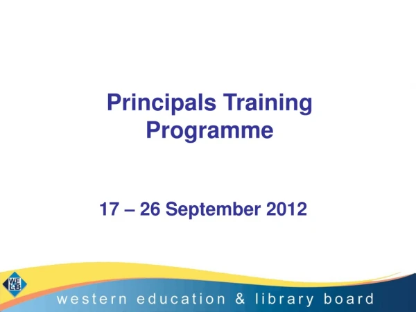 Principals Training  Programme