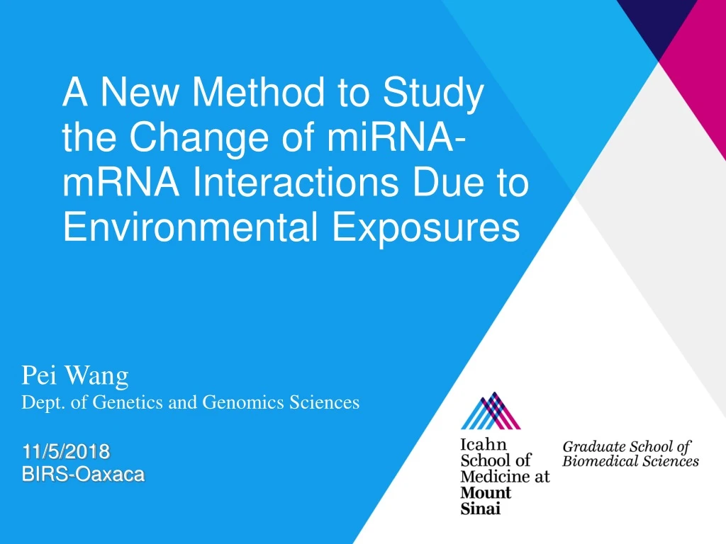 a new method to study the change of mirna mrna interactions due to environmental exposures