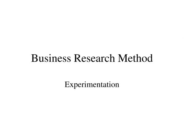 Business Research Method