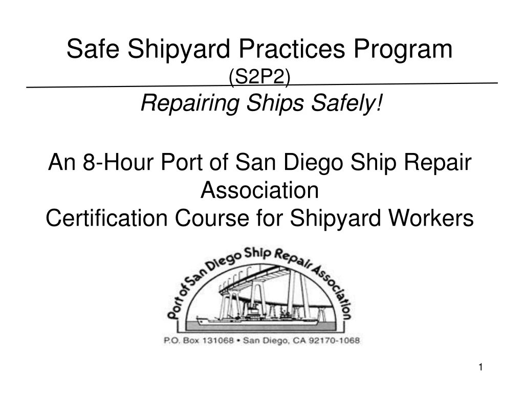 safe shipyard practices program s2p2 repairing