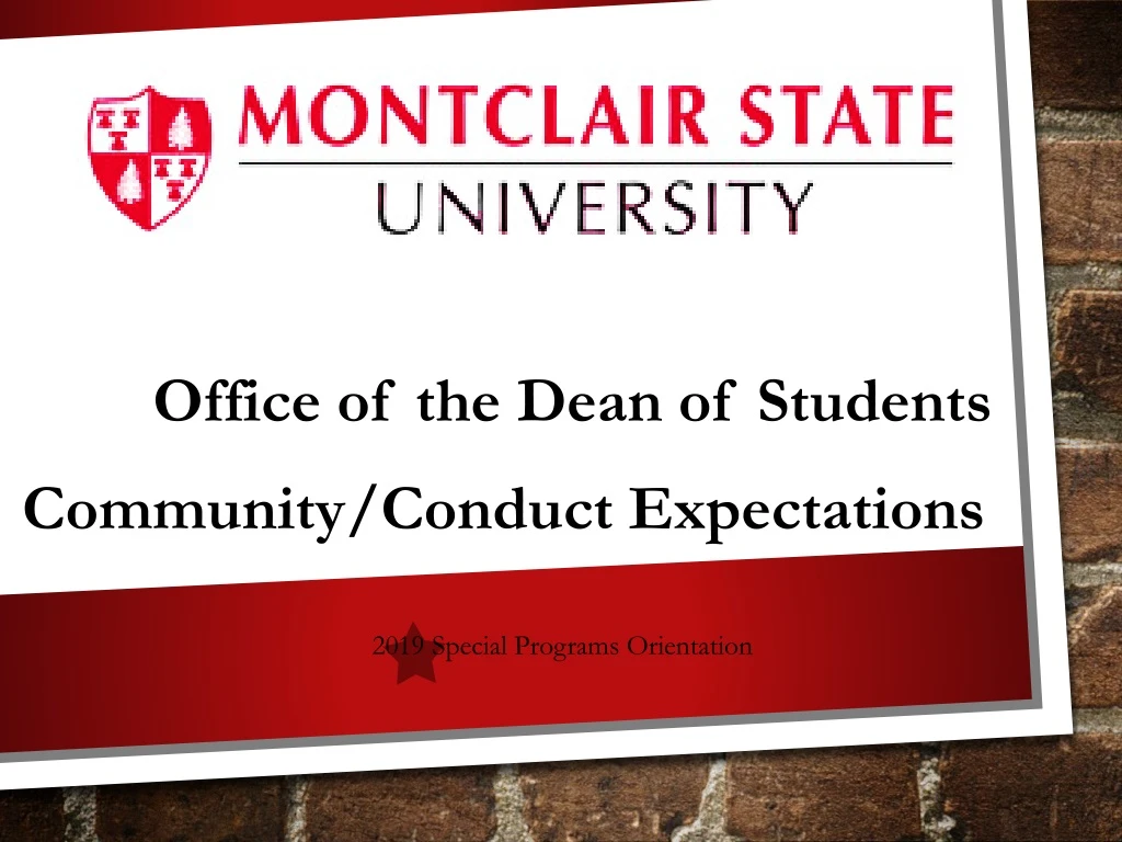 office of the dean of students community conduct expectations