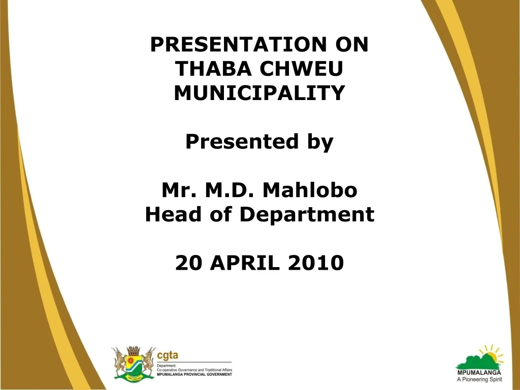 presentation on thaba chweu municipality